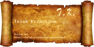 Telek Krisztina névjegykártya